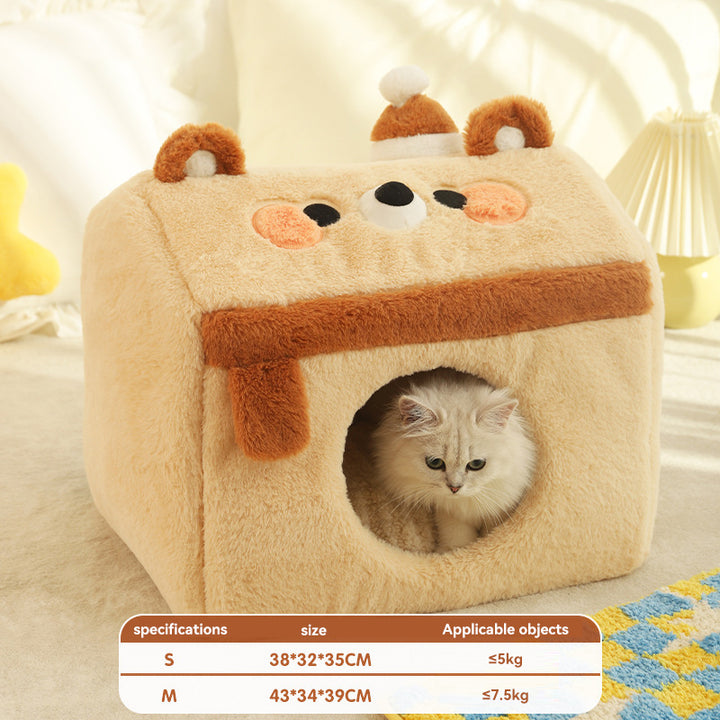 Cozy Winter Cat House and Dog Bed