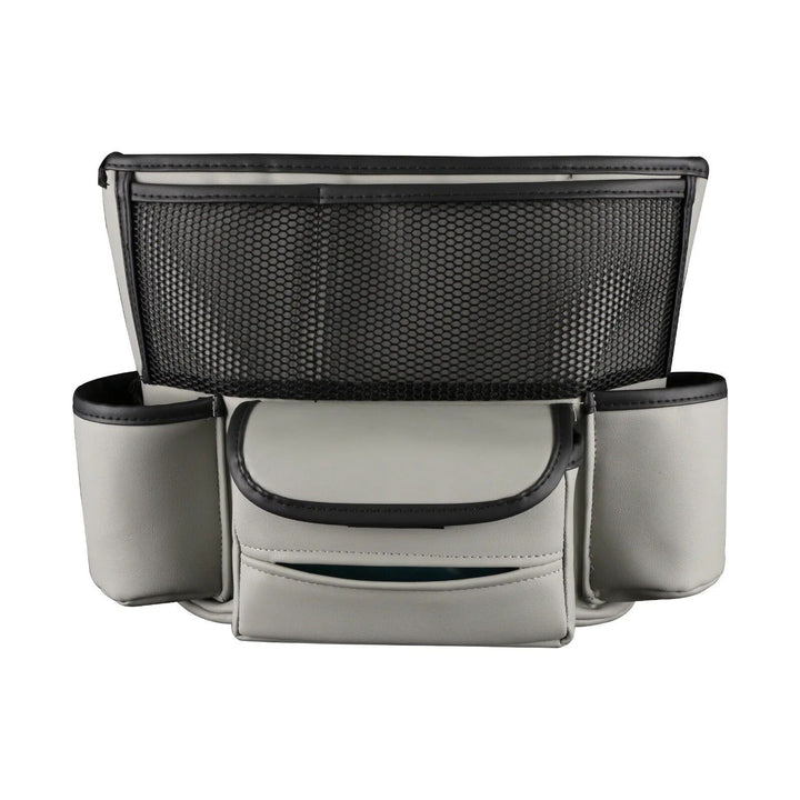 Luxury Leather Car Seat Organizer with Cup Holder & Tissue Pocket