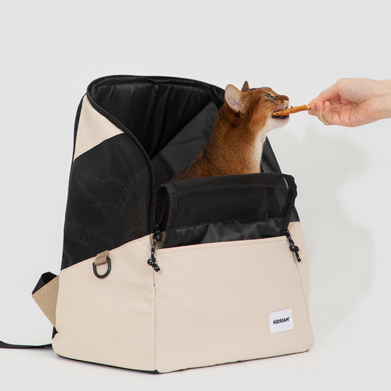 Breathable Canvas Lightweight Cat Backpack for Outdoor Travel