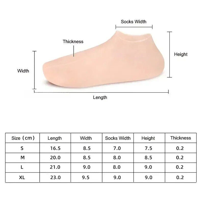 Silicone Spa Moisturizing Gel Socks for Foot Exfoliation & Care