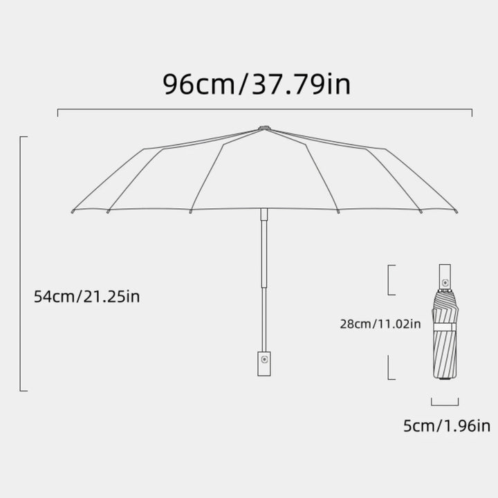 Large Travel Umbrella - Heavy Duty Windproof & Waterproof, Fully Automatic Golf Umbrella, UPF50+ UV Protection