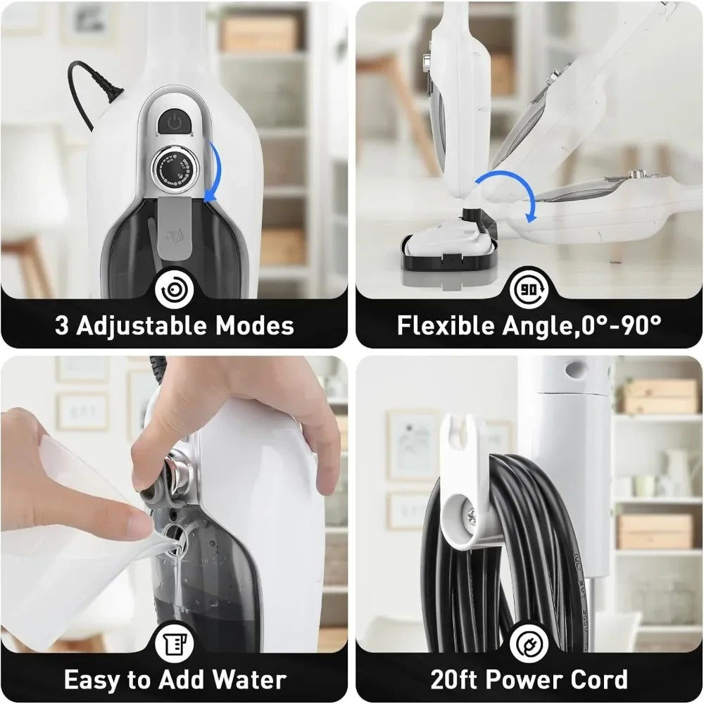 10-in-1 Steam Mop Detachable Steam Cleaner with 3 Microfiber Mop Pads – Multifunctional Floor Steamer