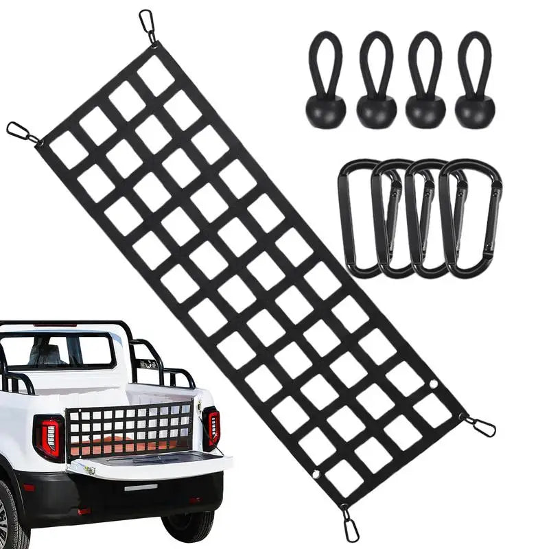 Heavy-Duty Truck Tailgate Cargo Net with UV Protection for Full-Size Trucks