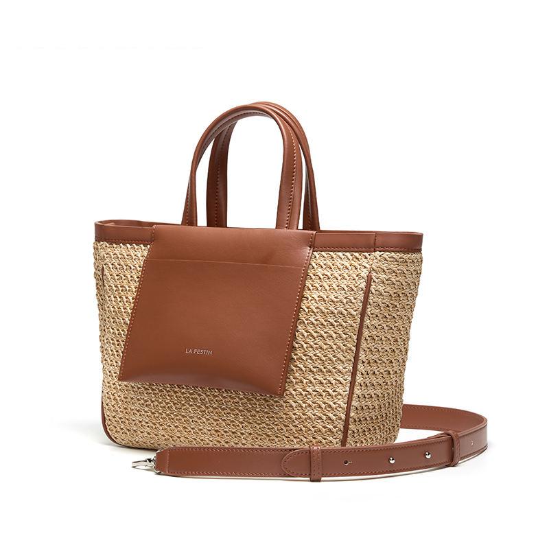 Elegant Woven Beach Tote – Large Capacity Handbag for Travel