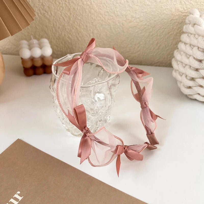 Fashion Bow Knot Lace Mesh Headband