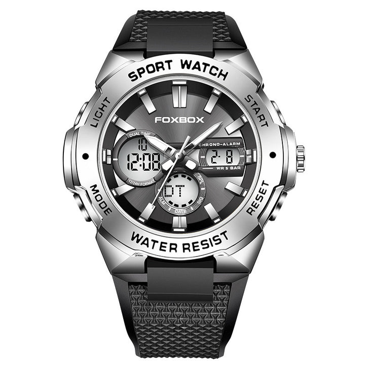 Double Display Multi-function Sports Men's Waterproof Luminous Quartz Watch