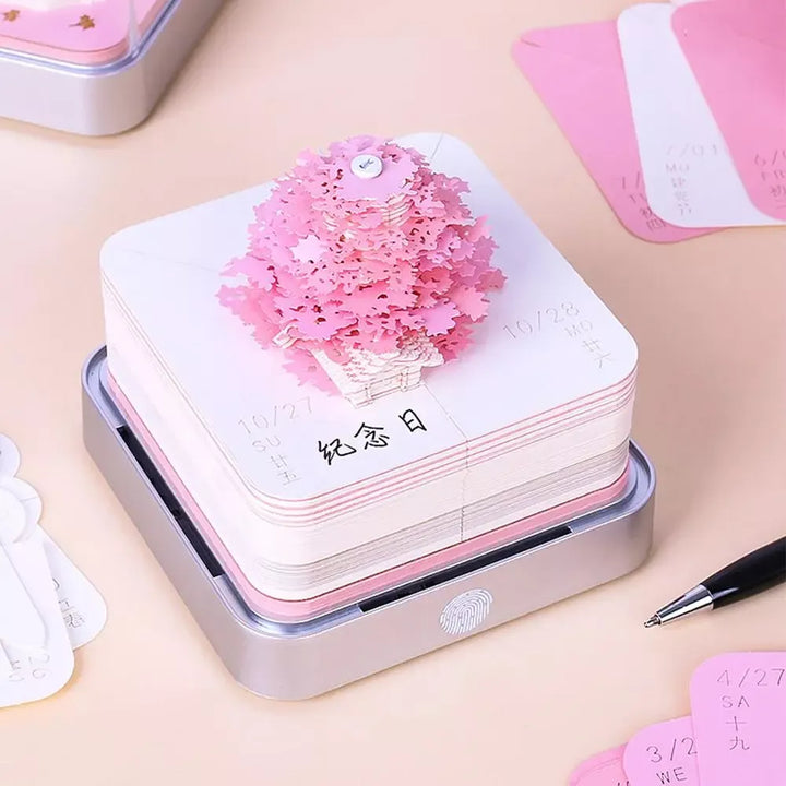 2024 Calendar Memo Pad 3D Paper Art Earth Decoration Creative Desk Calendar DIY Notes Notepad Sculpture Gift