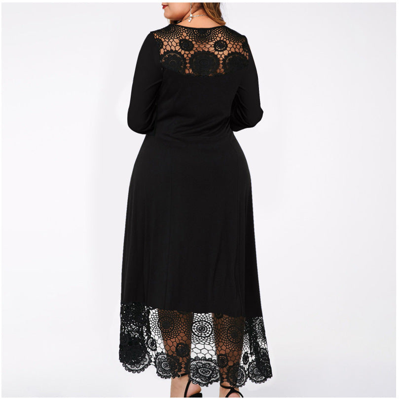 Women's Solid Color Chest Wrap Lace High Waist Base Dress