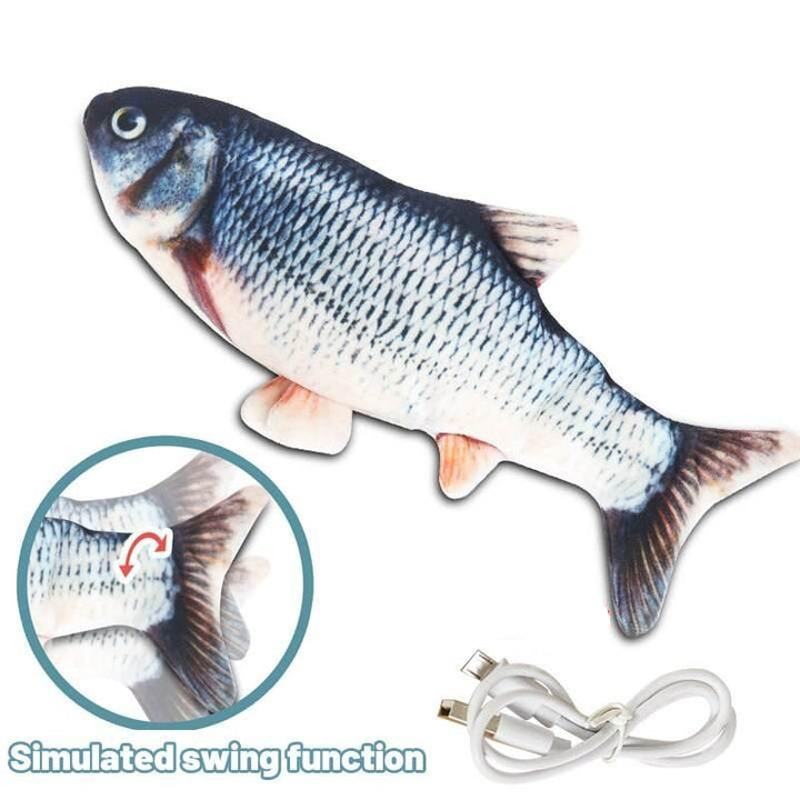 Interactive 3D Plush Fish Toy for Cats