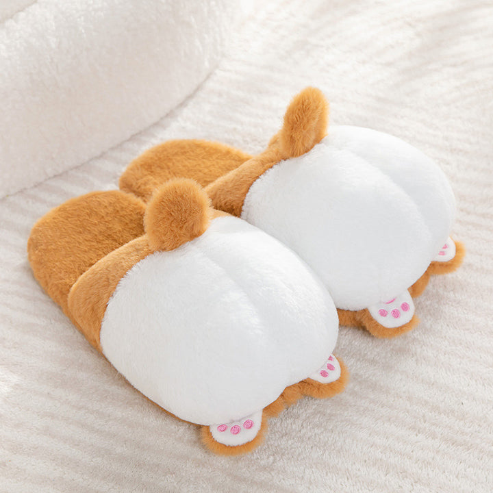 Cartoon Cute Girl Hip-wrapped Butt Warm-keeping And Cold-proof Non-slip Indoor Cotton Slippers