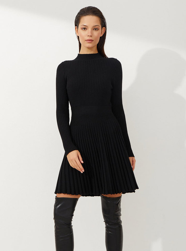 Half Turtleneck Knitted European And American Base Dress