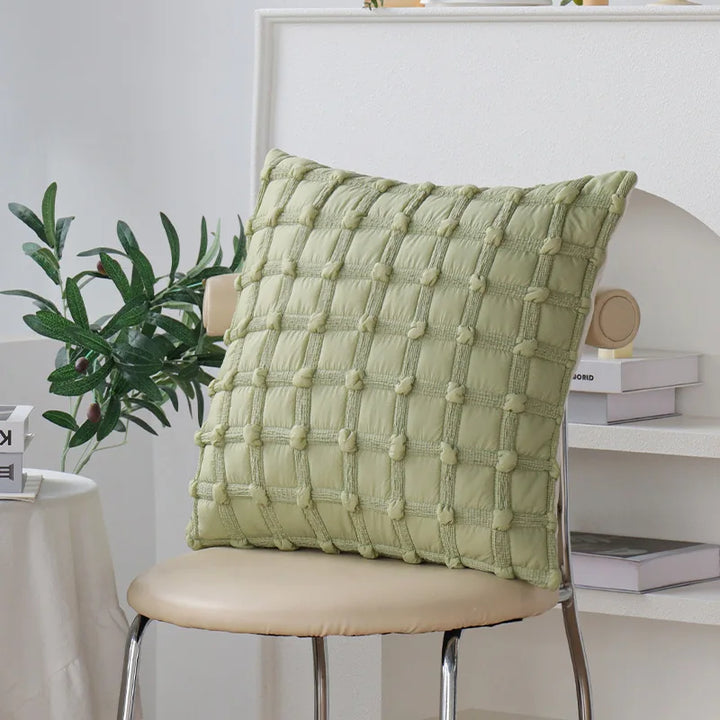 Elegant Green Jacquard Decorative Pillow Cover