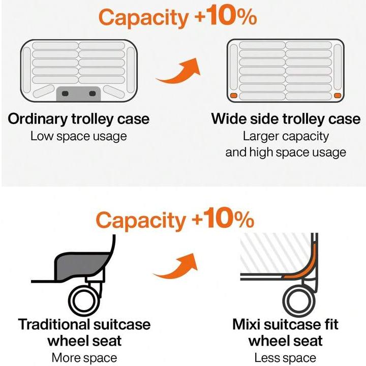 Wide Handle Travel Luggage Suitcase