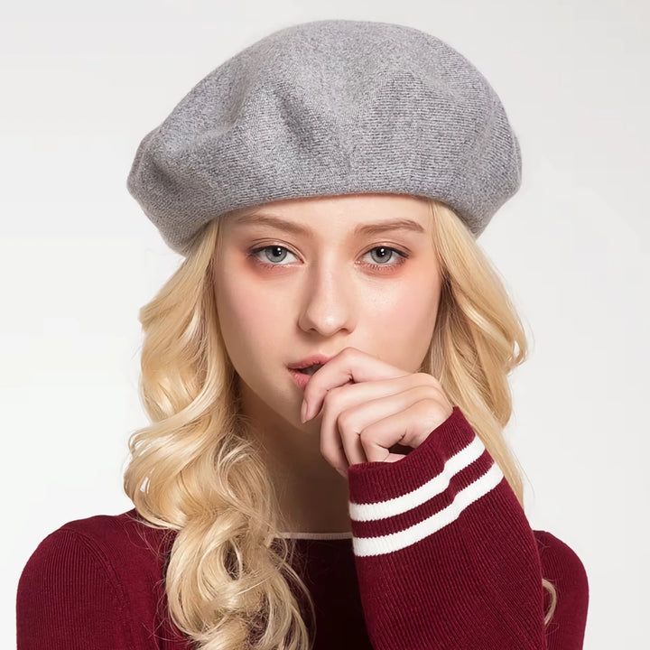 Solid Wool Knitted Beret