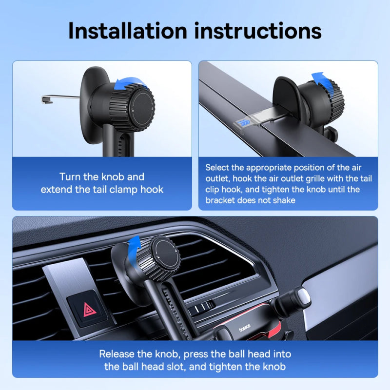 Auto Clamping Gravity Car Phone Holder