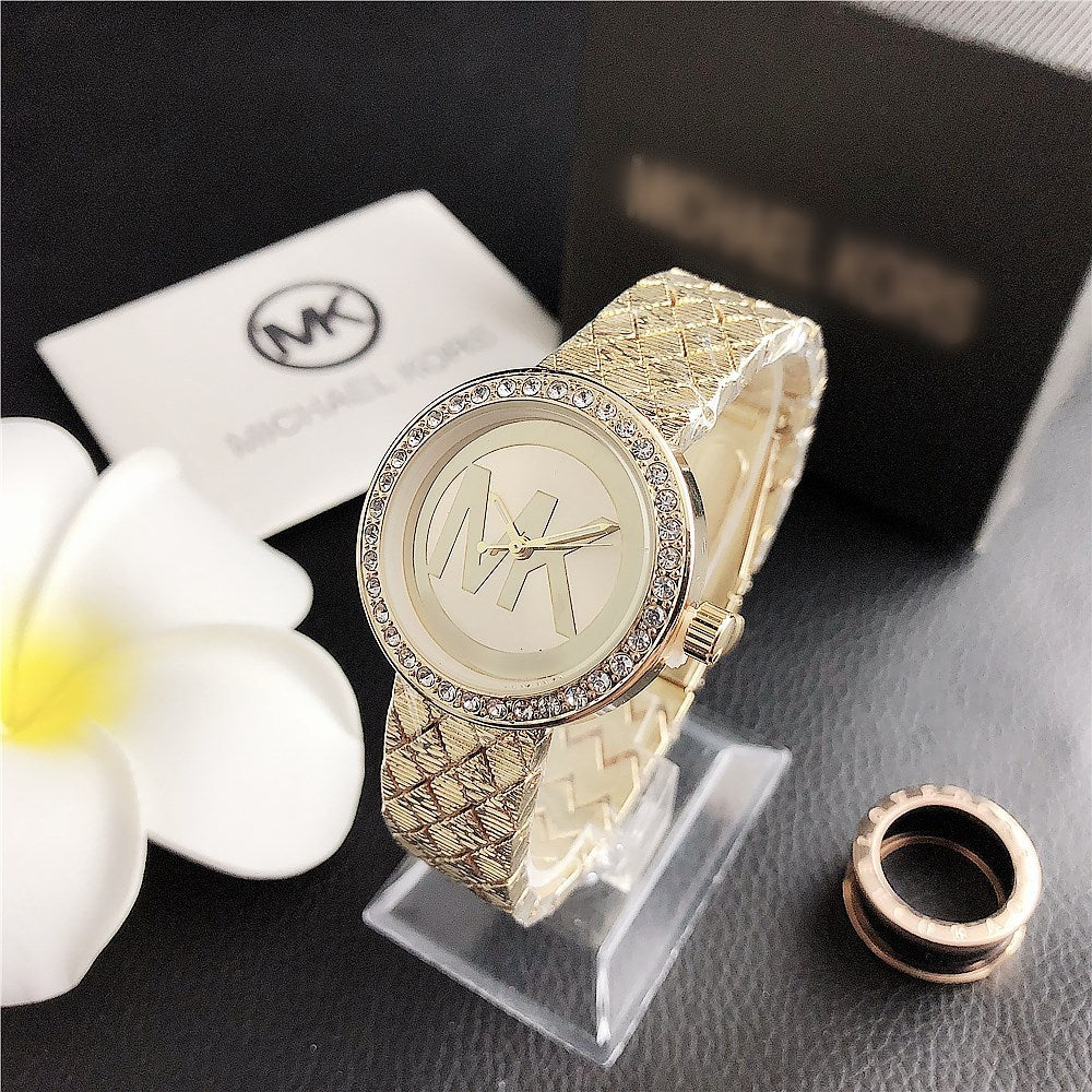 Quartz Watch Simple Fashion Diamond Steel Band Female Watch