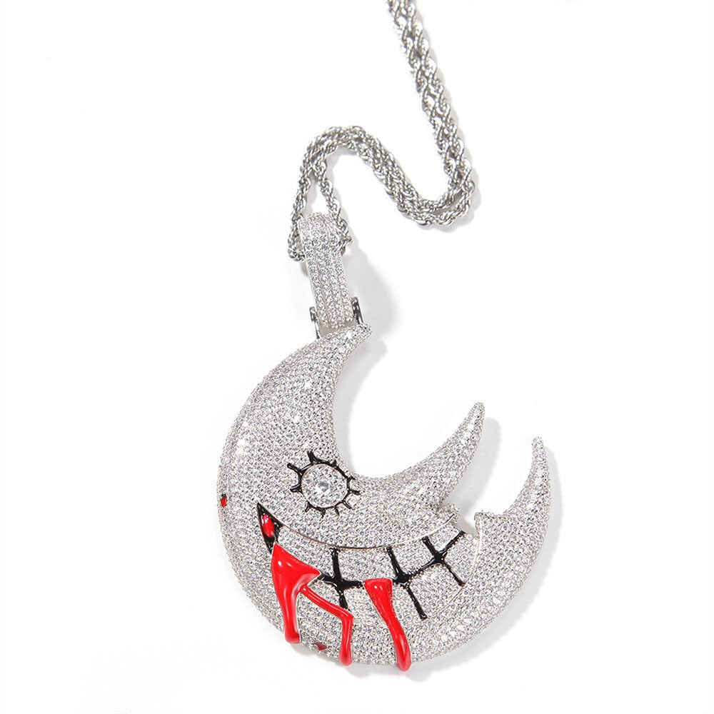Moon Pendant Trippie Redd Same Style Exaggerated Funny Hip Hop Necklace