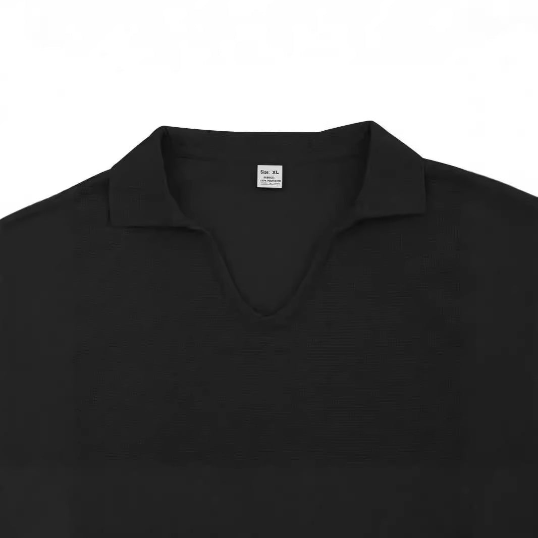 Fashion Men's Lapel T-shirt Loose