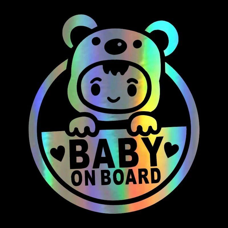 Reflective 'Baby on Board' Vinyl Car Decal