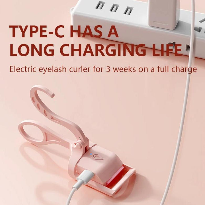 Electric Heated Eyelash Curler with 2-Level Temperature Control, Portable & Rechargeable