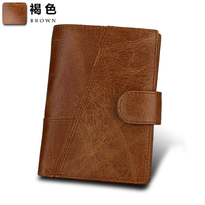 Amazon hot sale head layer cowhide men wallet men wallet real leather real leather bag