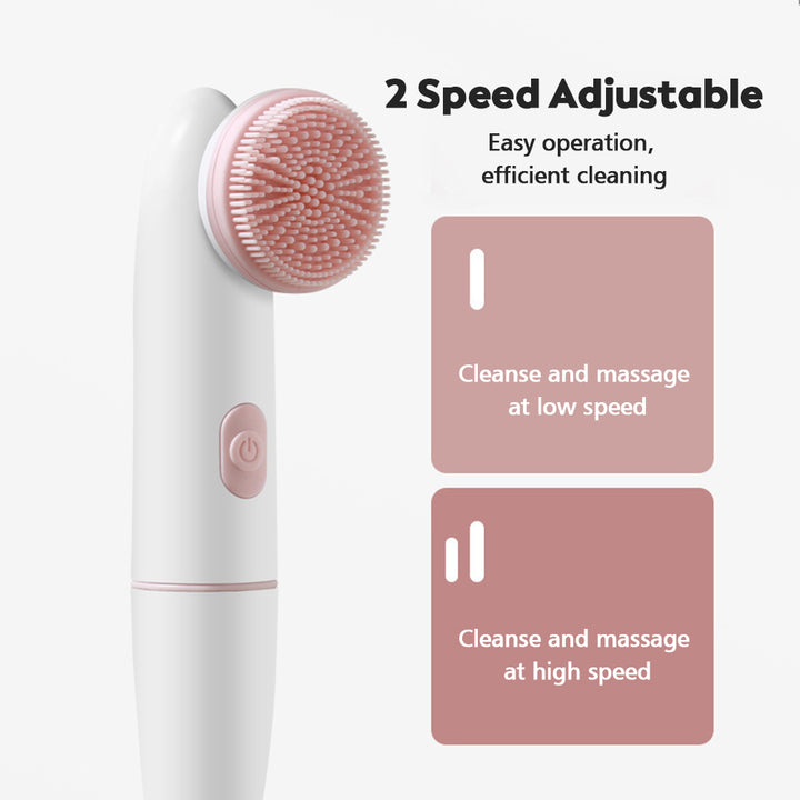 2-in-1 Waterproof Electric Face Cleansing Brush and Massager