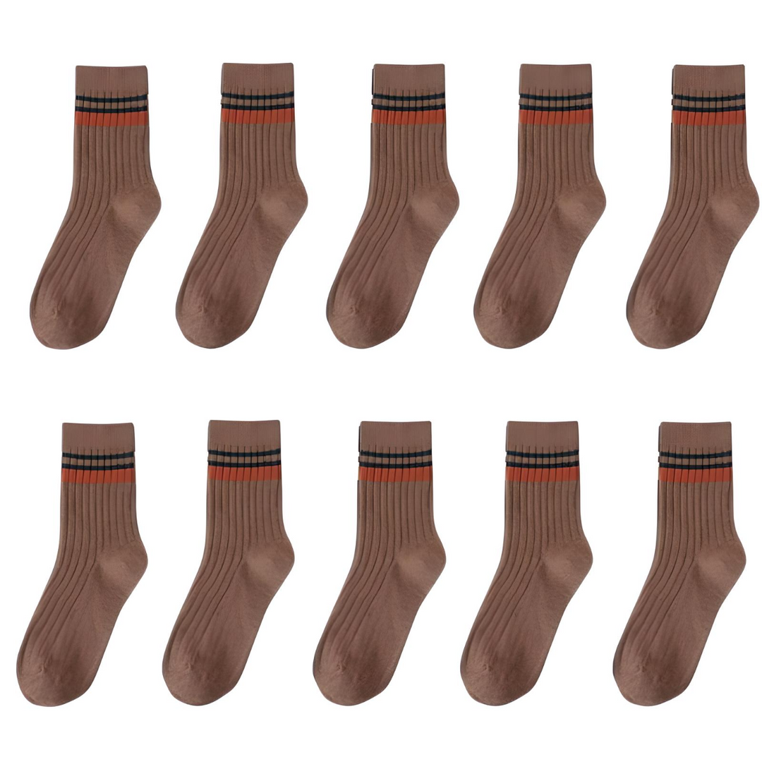 10 Pair Men's Striped Cotton Socks