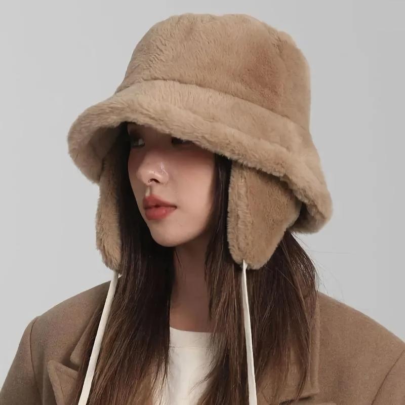 Women's Winter Warm Bucket Hat with Ear Protection