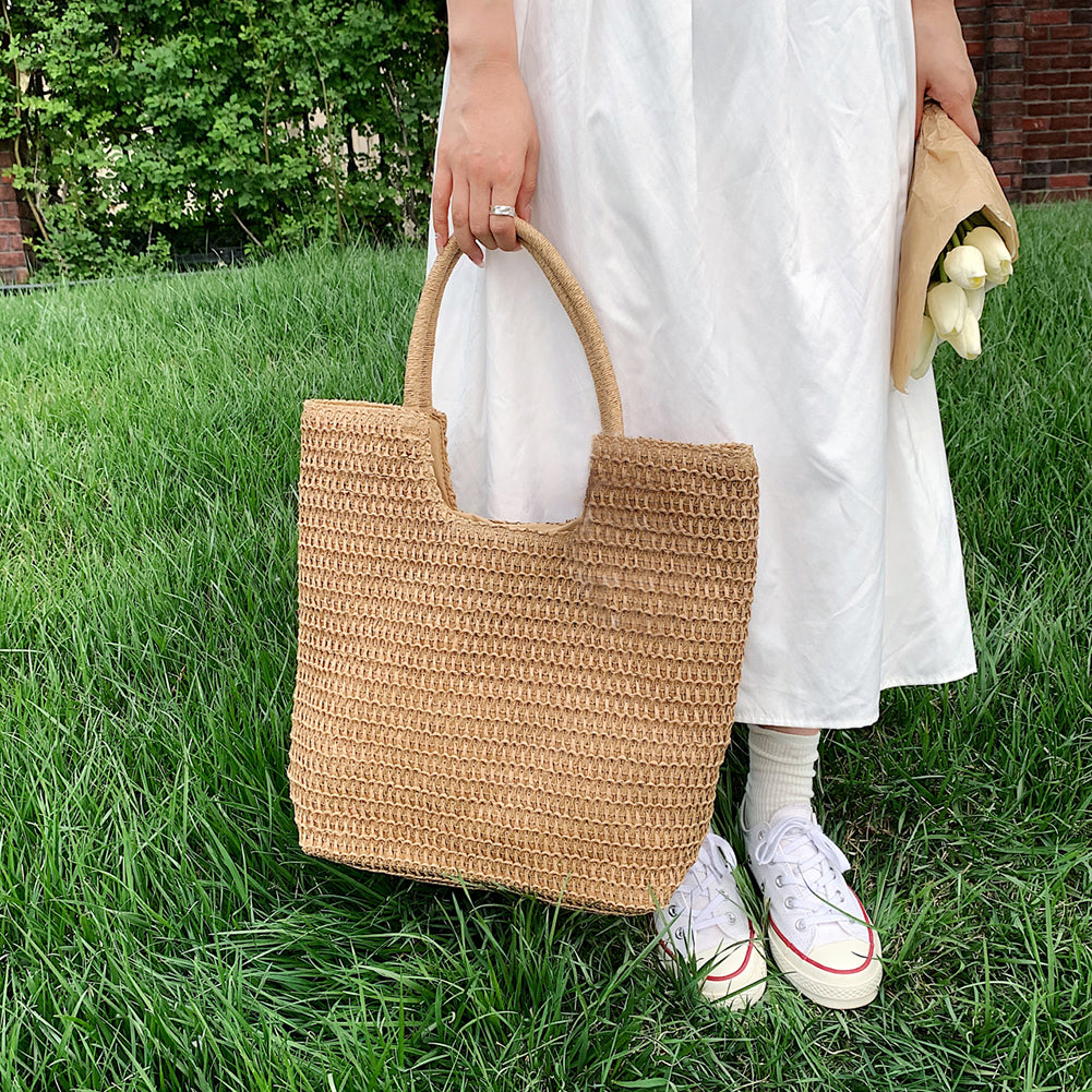 Handmade Straw Woven Shoulder Bag