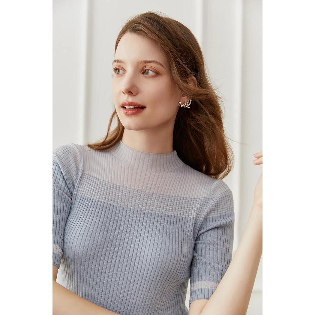 Elegant Half Sleeve Knitted Top for Women