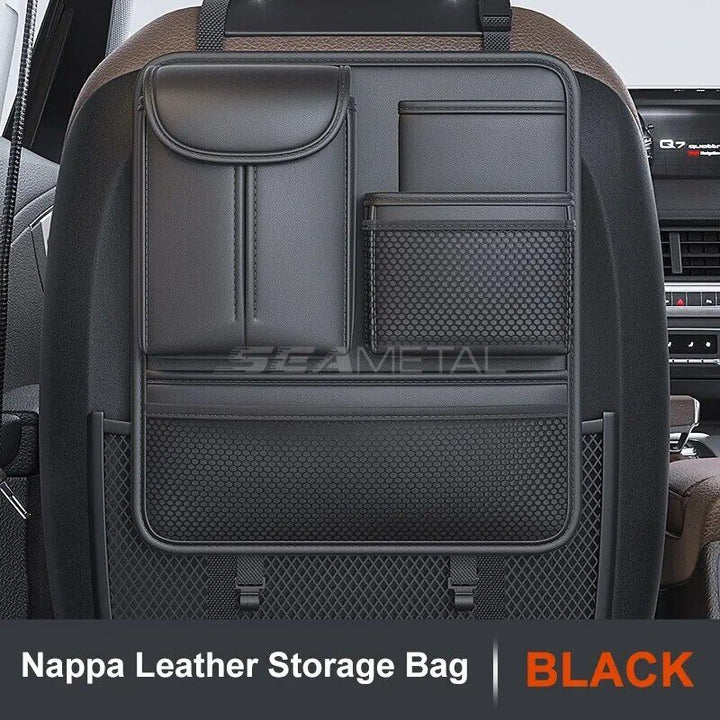 Universal Car Seat Back Organizer with Multi-Pockets & Anti-Kick Pad