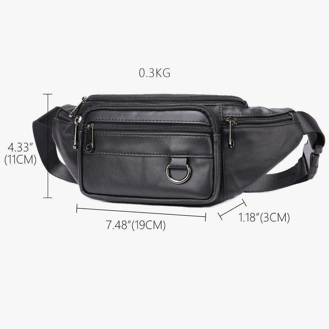 Leather Phone Belt Men's Multifunctional Chest Bag Crossbody