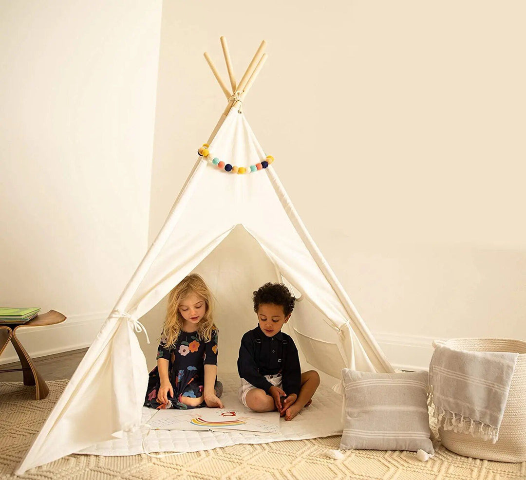 Kids' Canvas Wigwam Tent - Portable Teepee for Boys and Girls