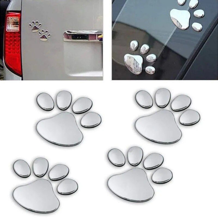 3D Paw Print Car Stickers - Adhesive Animal Footprint Decals