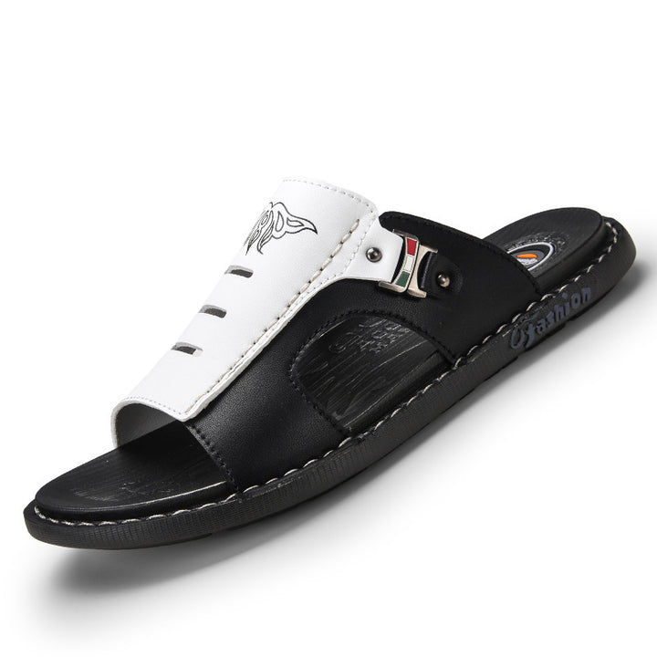 New Style Casual Leather Outdoor Men's Slippers