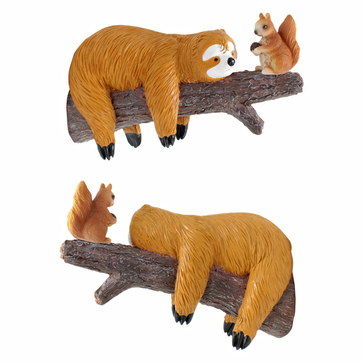 Adorable Sloth and Squirrel Tree Hanging Resin Ornament Set