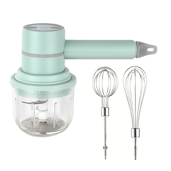 3-in-1 Wireless Egg Beater and Garlic Chopper