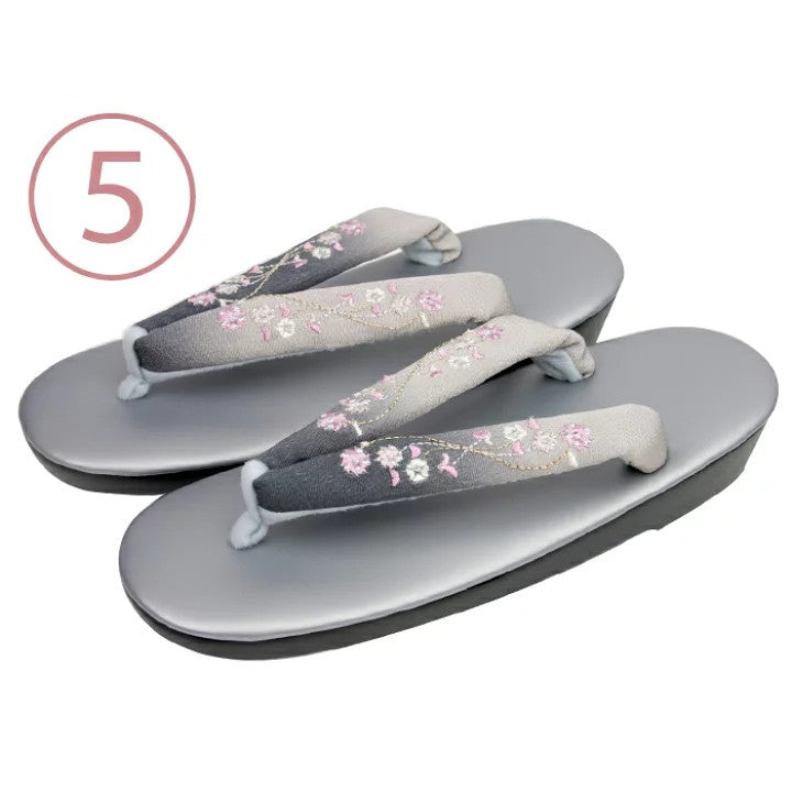 Embroidered Gradient Flip Flops Japanese Slippers