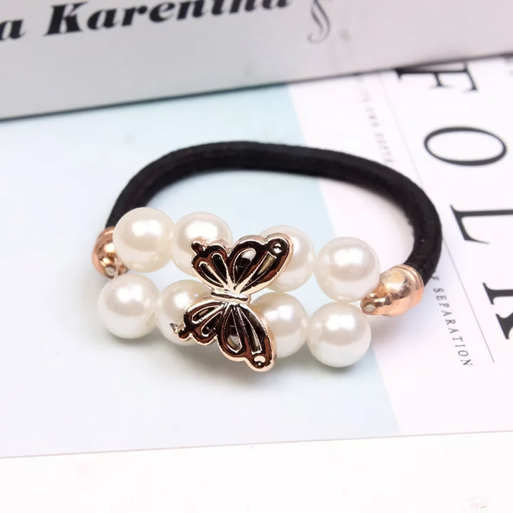 Chic Pearl Floral Elastic Hair Bands