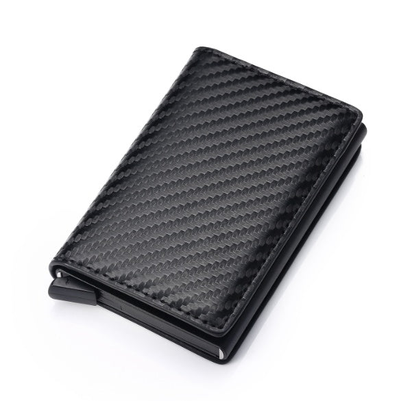 Automatic pop-up leather card holder