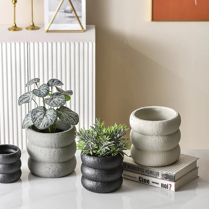 Modern Minimalist Cement Flower Pot - Nordic Style Bonsai Vase