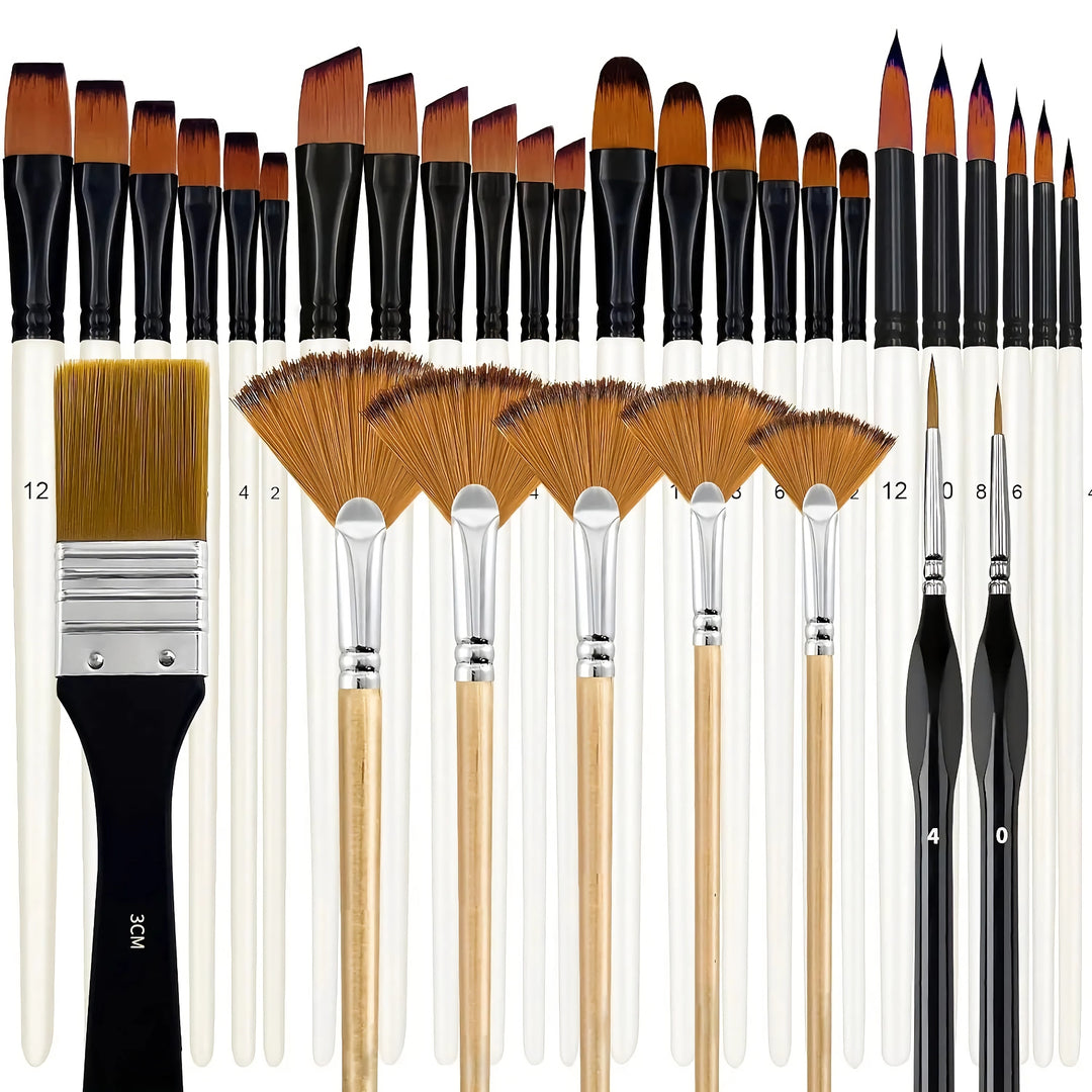 32 Pcs Premium Paint Brush Set for Acrylic Painting