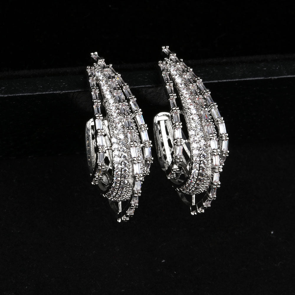 Superflash Zircon Multi-layer Three-dimensional Elegant Earring