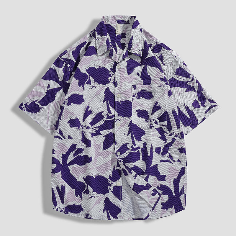 Fashion Personalized Printed Beach Flower Shirt Men