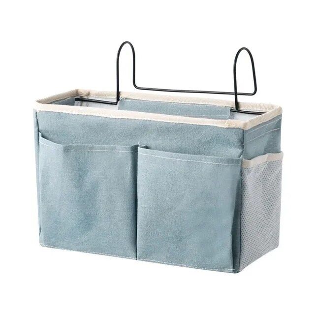 Multi-Purpose Bedside Storage Organizer: Canvas Hanging Pocket for Bedroom Essentials