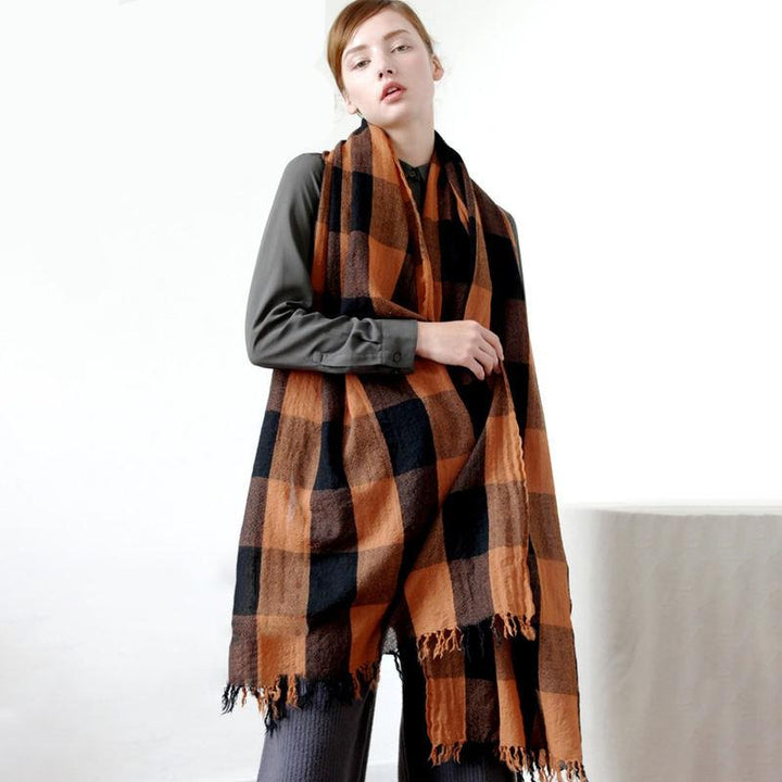 Women's Cashmere-Feel Plaid Shawl