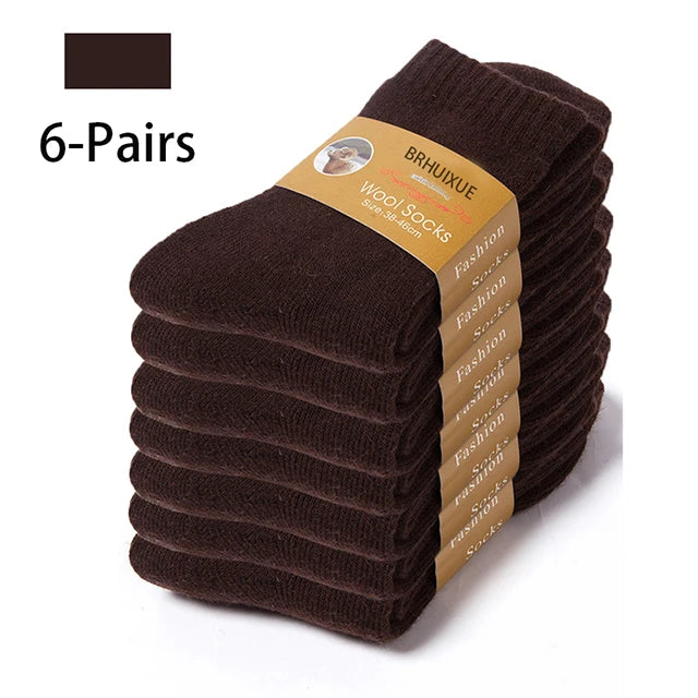 6 Pairs Super Thick Winter Wool Socks