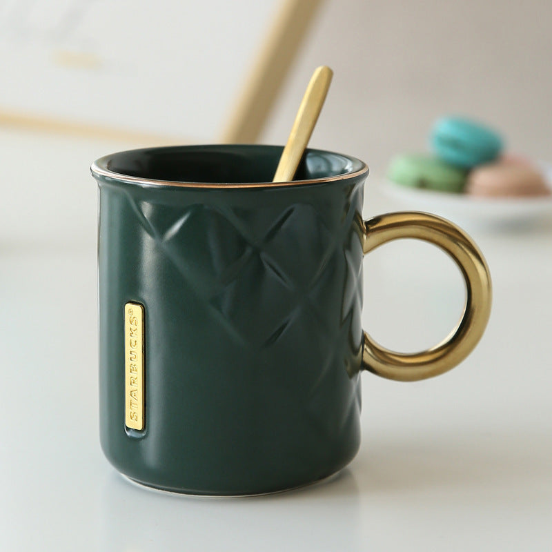 Creative Ceramic Mug Gold-plated Handle Coffee Cup