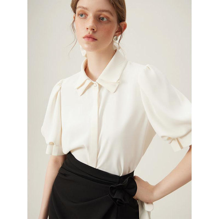 Elegant Summer Polo Collar Shirt for Women