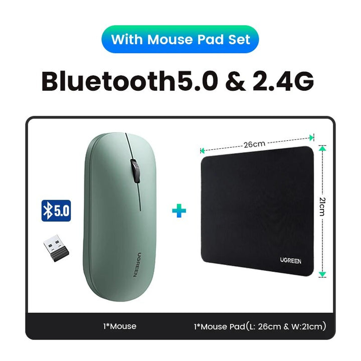 Silent Bluetooth & 2.4GHz Wireless Mouse